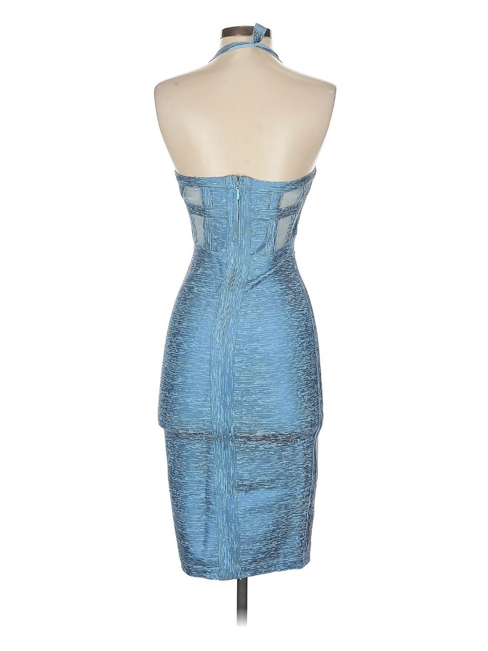 Light Blue Halter Bodycon Dress - Picture 2 of 4